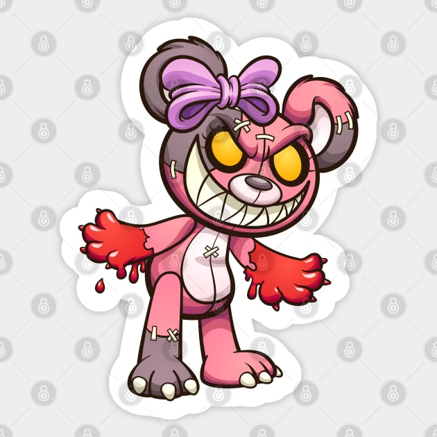 Scary teddy bear Sticker by memoangeles